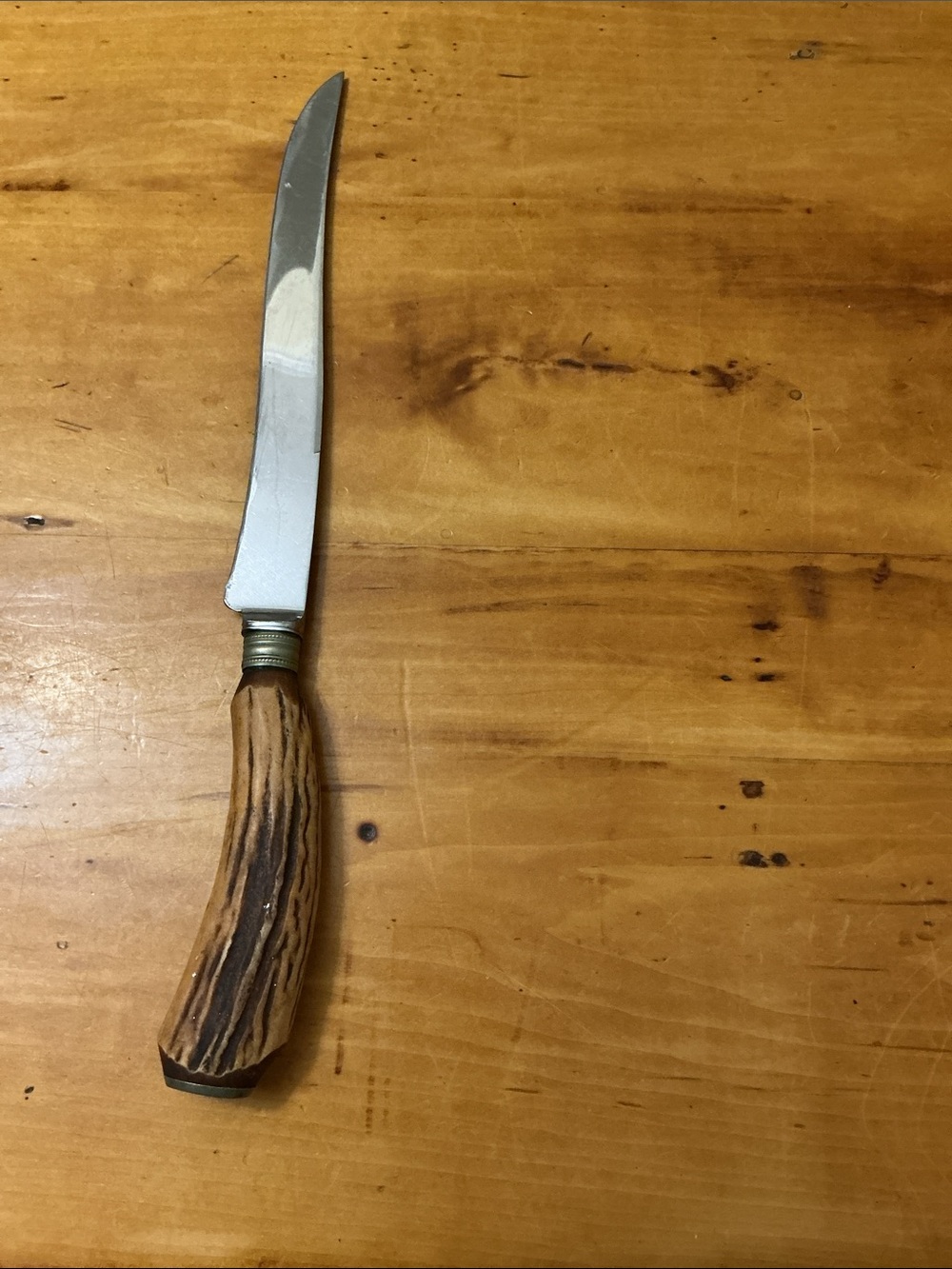 Vintage Antler Carved Handle — Carving Knife Sheffield England